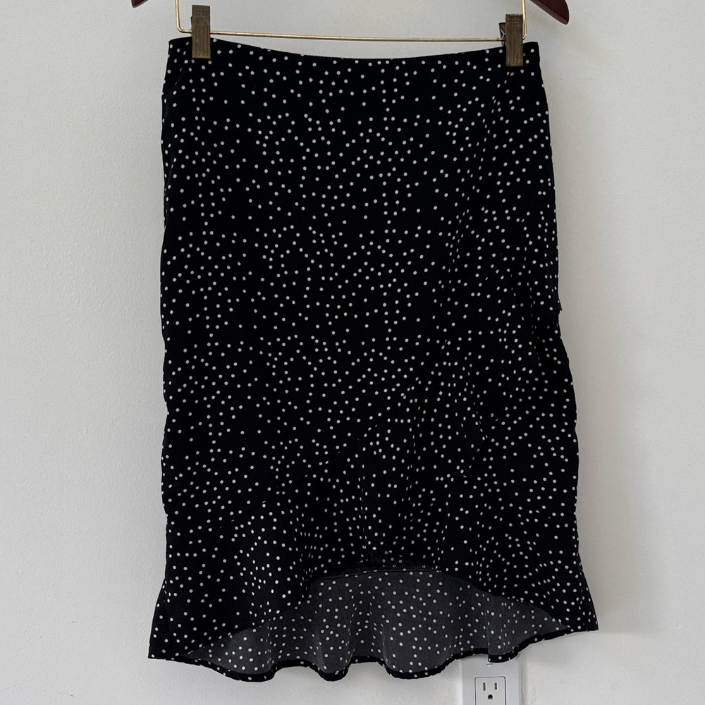 Hathypical Black & White Polka Dot Ruffle Skirt Size M